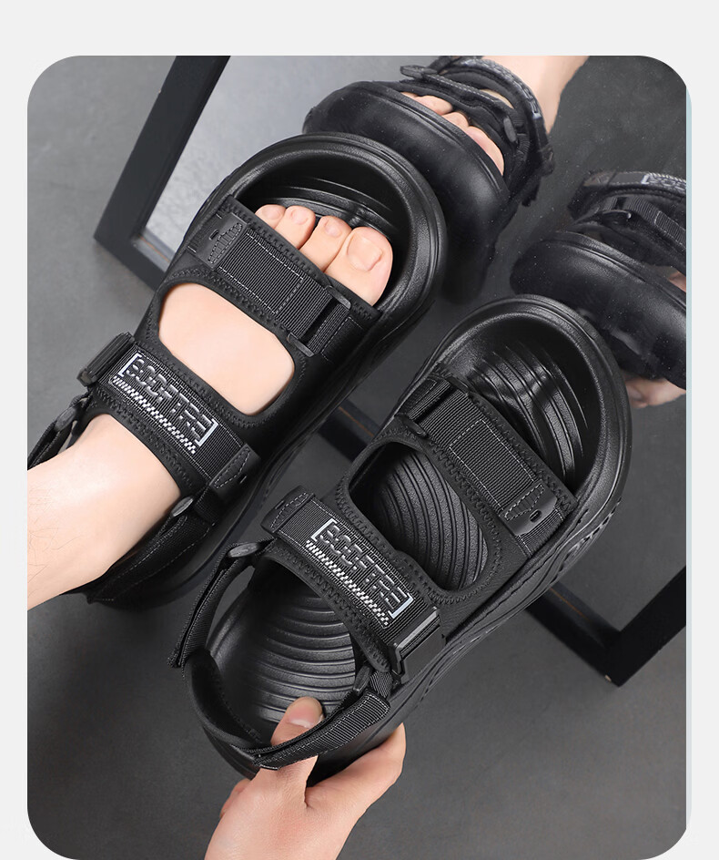 MEXICAN Spring Summer New Breathable Men's Sandals Lightweight Versatile Outdoor Sports Casual Shoes Black 39 13