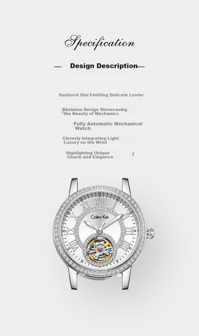 Colevkie Women's Mechanical Watch New Luxury Brand Top Ten Boutique High-End Birthday Gift for Women 2
