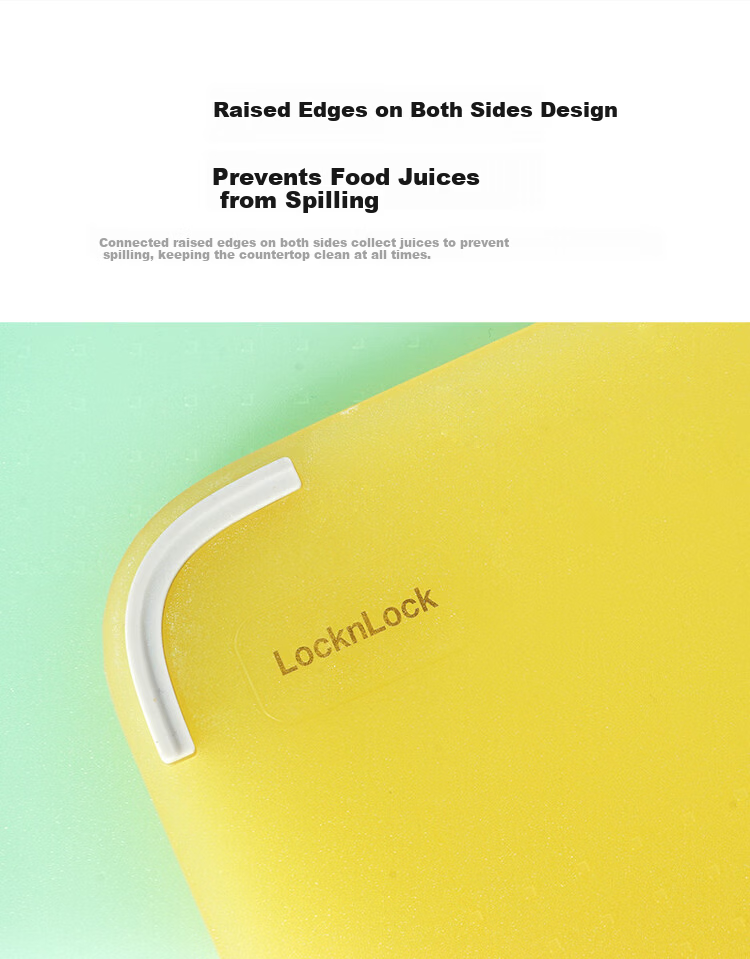 LOCK&LOCK Antibacterial Mold-Resistant Non-Slip PP Cutting Board Household Plastic Chopping Board Anti-Spill Dough Fruit Vegetable Cutting Board Yellow 8