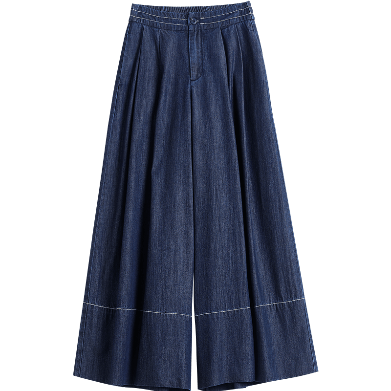 Demana [Light Oxygen Lyocell Cotton] Summer Commuter Style Cropped Wide-Leg Pants Loose High-Waist Slim Fit Versatile Women's Jeans