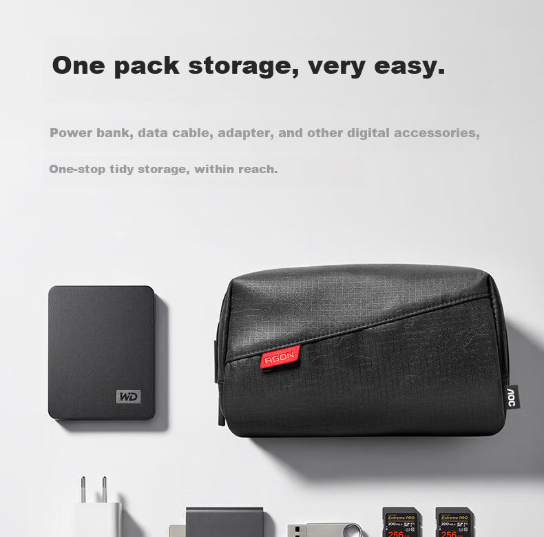 AOC Digital Storage Bag Casual Crossbody Lightweight Portable Water-Resistant Travel Electronics Bag 2