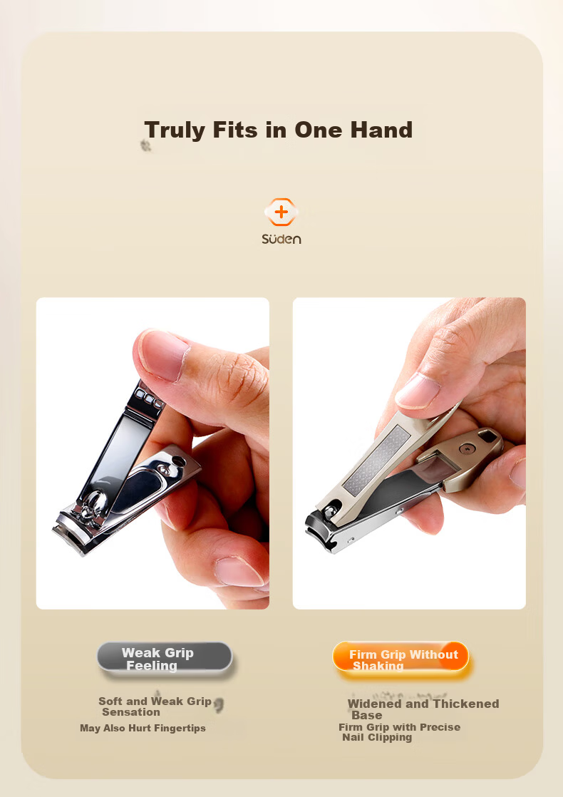 Sude Nail Clipper Anti-Splash Single Nail Scissors Home Small Portable High-End Flat Nail Clippers Nail File Set 5