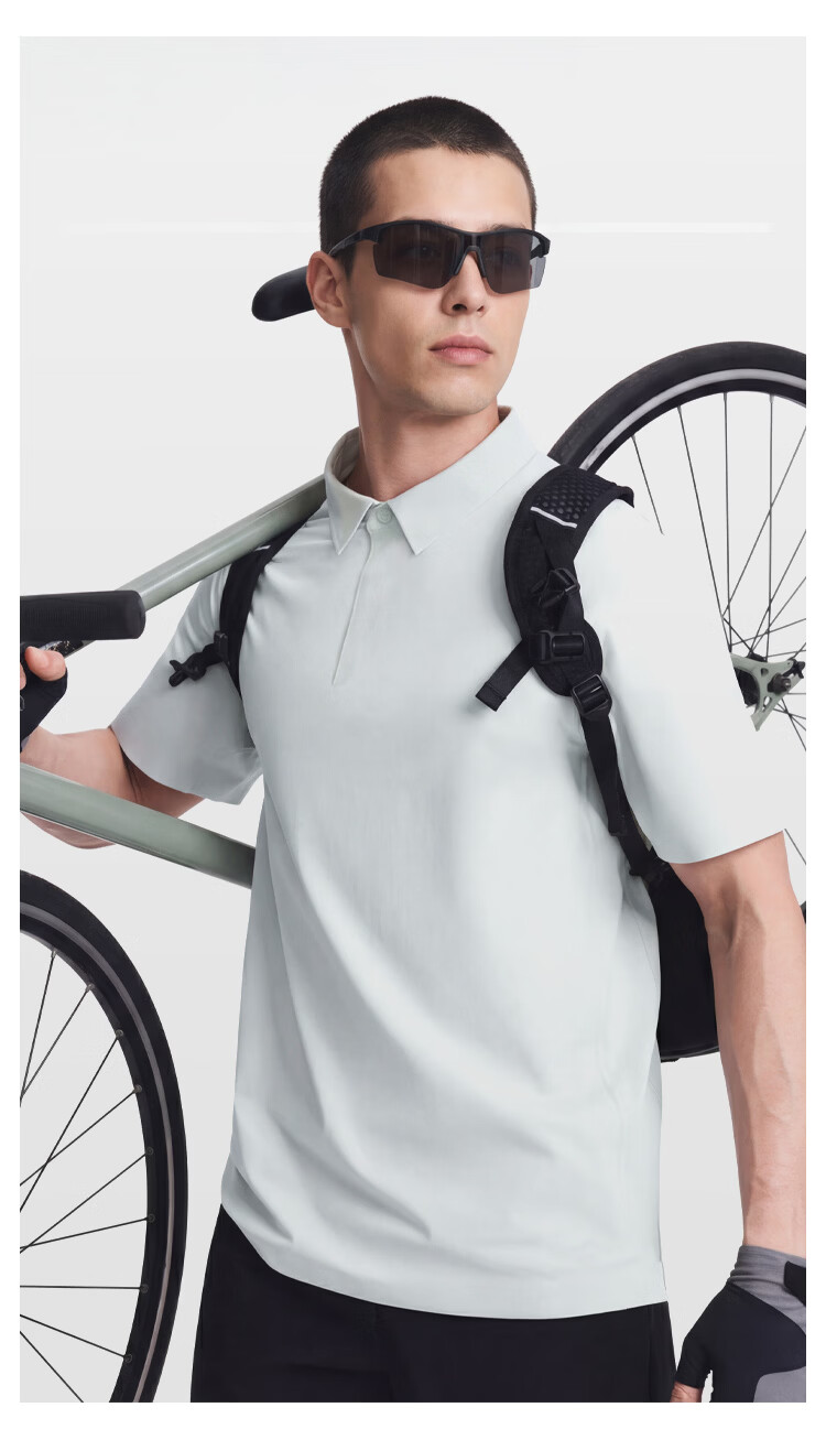 JD Jingzao Sports Quick-Dry Polo Shirt New Summer Sun Protection Outdoor Running Fitness Casual Short Sleeve Men Dark Blue XL 7