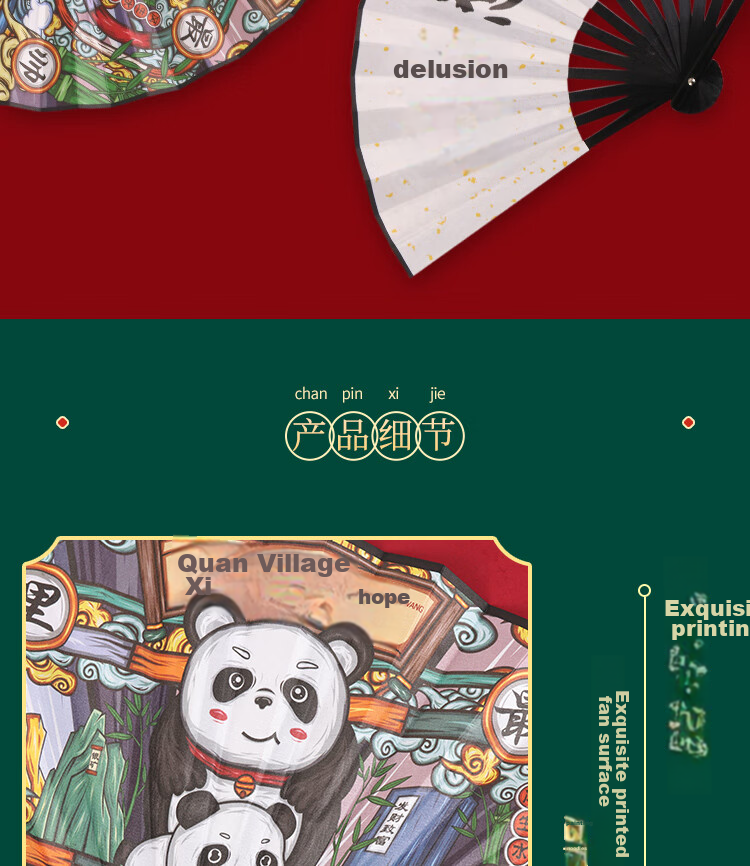 TaTanice Folding Fan, National Trend Internet Slang Personalized Comic Fan, Silk Fabric Handmade Fan, Gift for Friends And Teachers 3