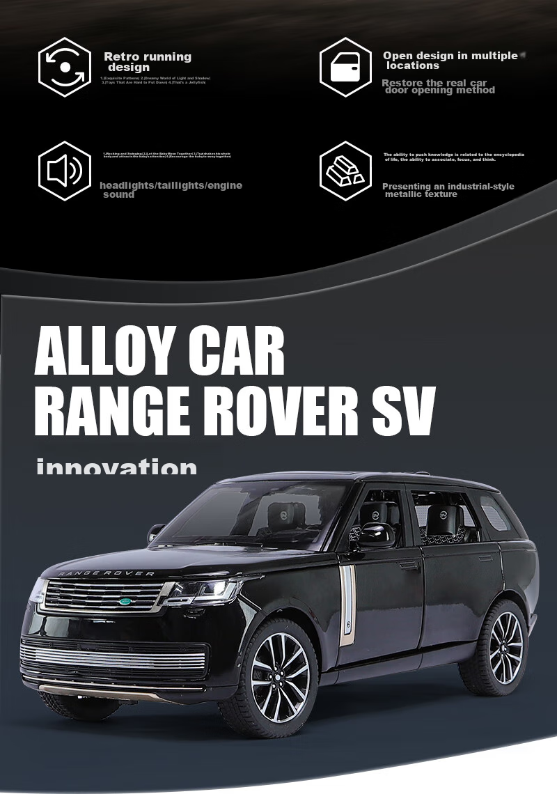 Heimanba 1:24 New Land Rover Range Rover SV White Car Model Children's Toy Alloy Car Model Collectible Display Piece Gift 2