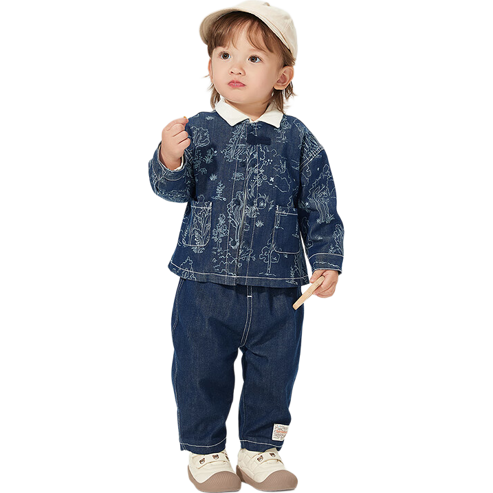 Balabala Kids Baby Long Sleeve Set Boys and Girls Two-Piece 2025 Spring Collection [Mall Same Style] 200125104104