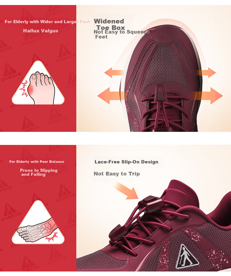 Zulijian Non-Slip Elderly Women's Shoes Mid-Aged and Senior Mom Autumn Winter Walking Outdoor Sports Casual Shoes Gift for Elders 3