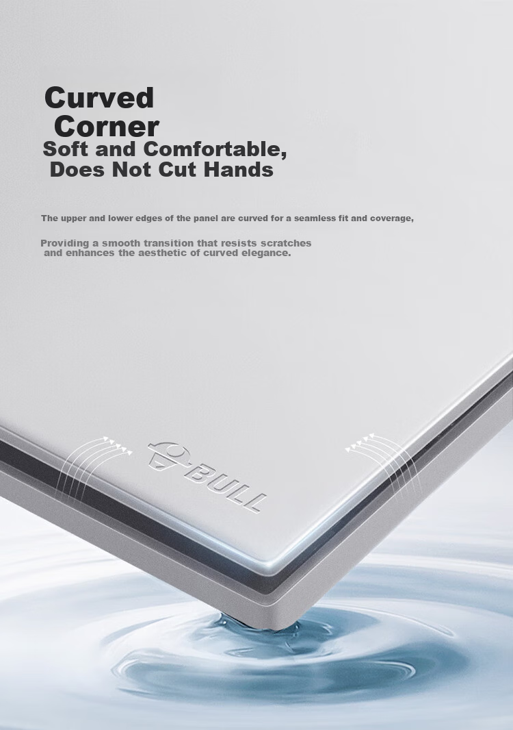 BULL G60 Series 5-Hole Socket with 3 USB Ports 86-Type Ultra-Thin Panel G60E536 Space Silver 4