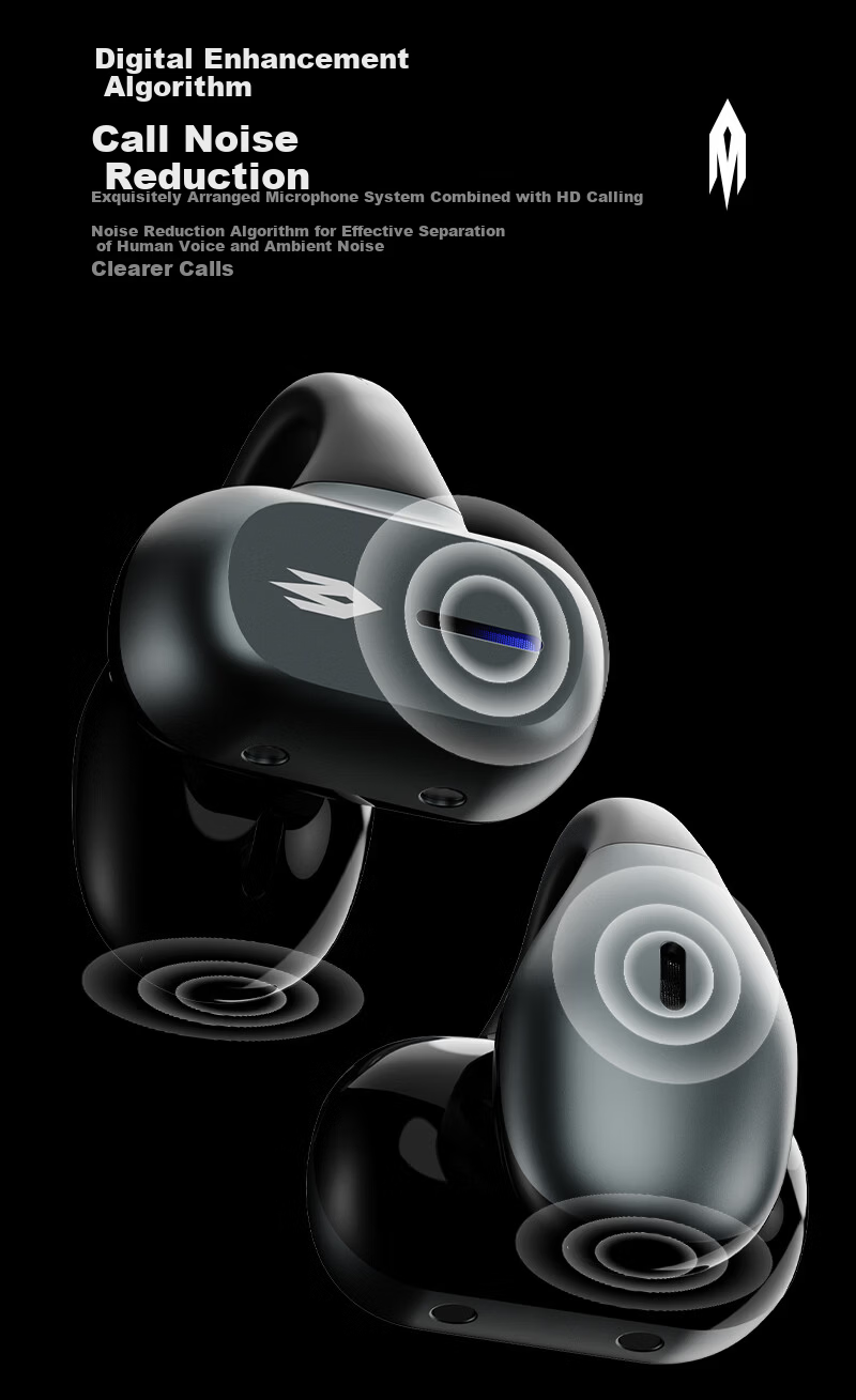 AIRMARS FORSMARTPHONE Bluetooth Ear Clip Wireless Open Ear Hanging Earphones Non-In-Ear Sports Running Call Noise Cancelling Surround Stereo for Apple Huawei Xiaomi Phones 9