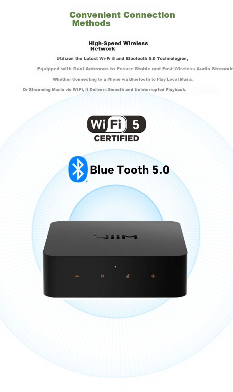 WIIM Pro Streaming Media Player Home DAC Decoder Desktop Lossless HiFi Music Digital Player Network Streaming Audio Decoder 6