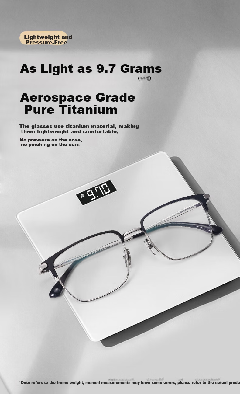 Sunset Red Pure Titanium Reading Glasses HD Blue Light Blocking Fashion Business Premium Brand E213Q 150 Degree 7