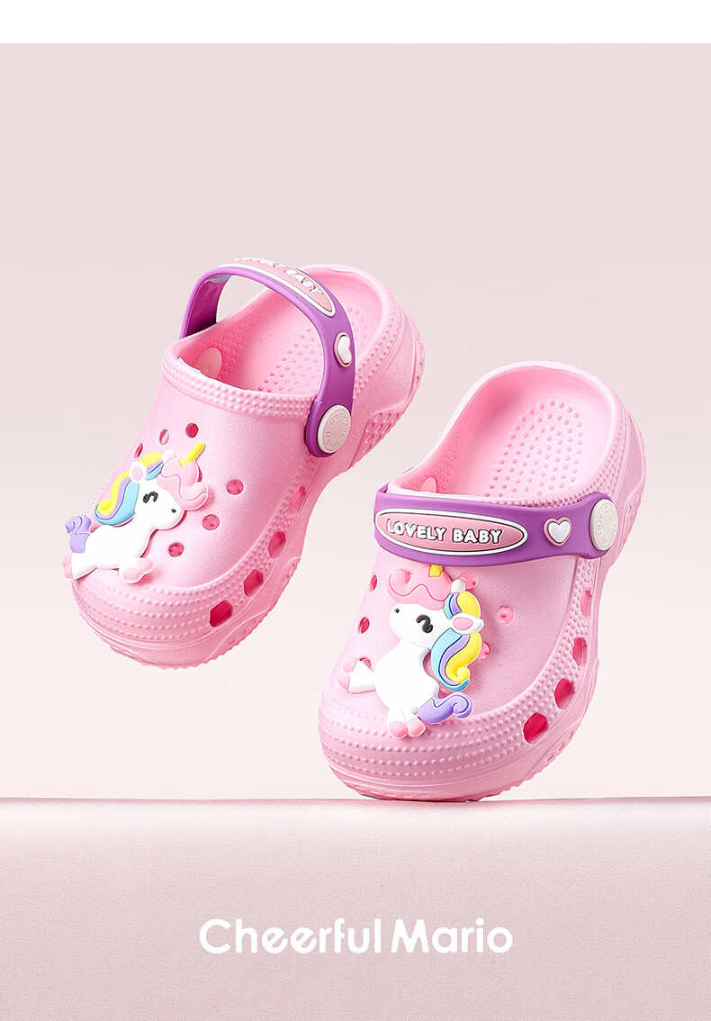 Cheerful Mario Kids Summer Slippers Boys Girls Toddler Cartoon Beach Sandals Non-slip Soft Sole Indoor Closed-toe Baby Clogs 28