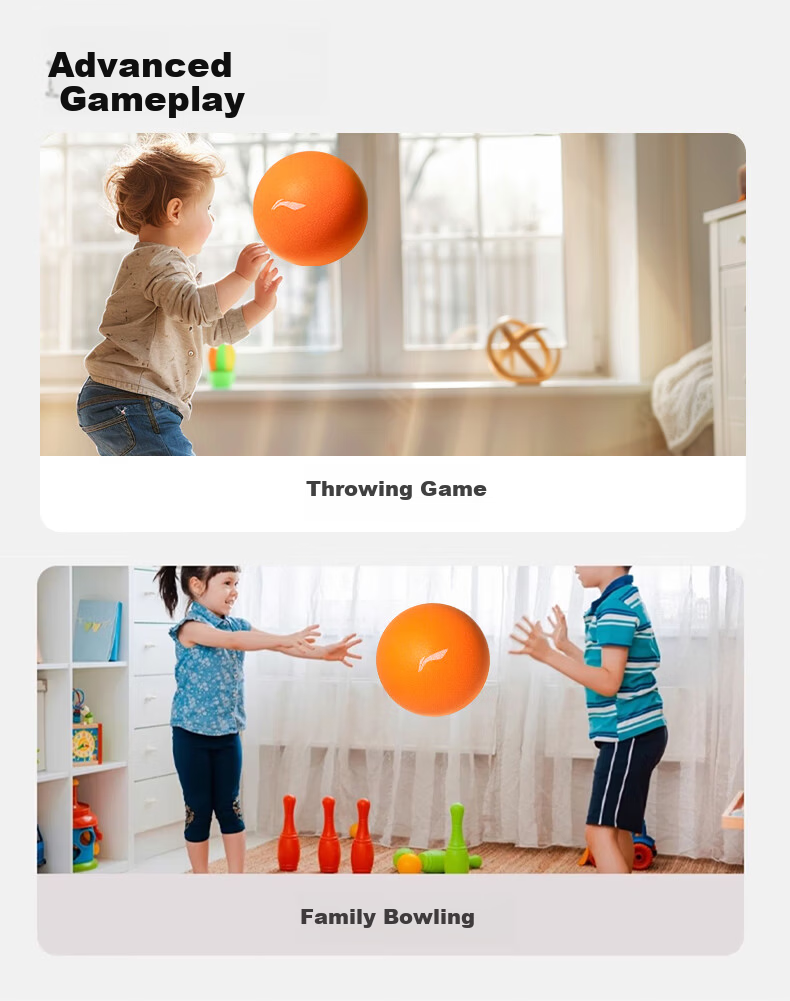 LI-NING Silent Basketball Kids No-Noise Non-Shedding Kindergarten Elastic Indoor Training Baby Pat Ball Youth Size 5 9