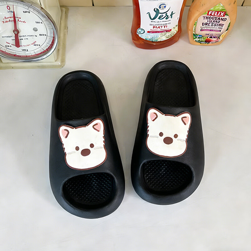 AILAIJIA West Highland White Terrier Cute Girls Home Slippers Black Size 36-37