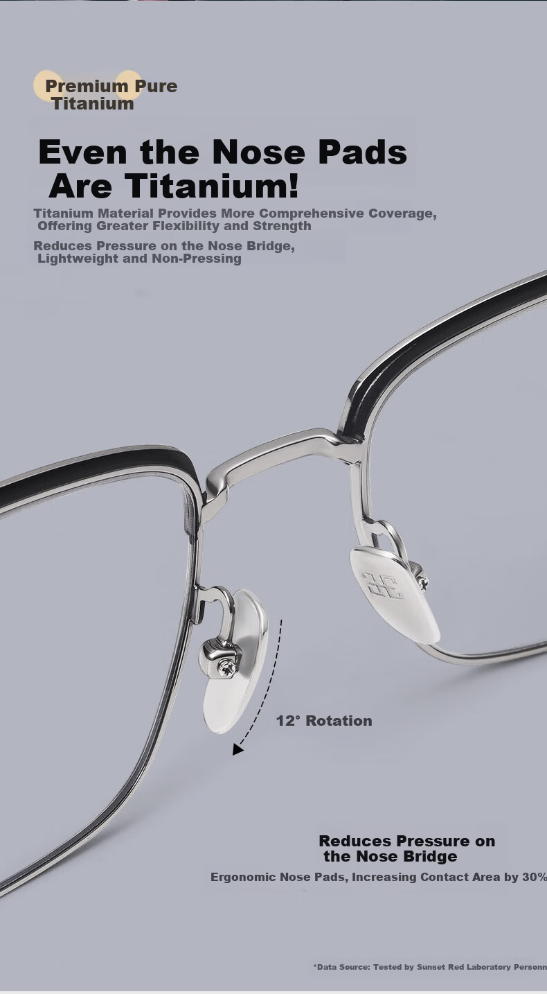 Sunset Red Pure Titanium Reading Glasses HD Blue Light Blocking Fashion Business Premium Brand E213Q 150 Degree 4