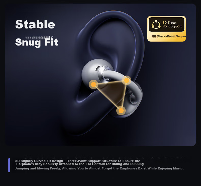 Sibyl EC200 Bluetooth Bone Conduction Ear Clip Wireless Open-Ear Sports Running Headphones 2026 New Model Long Battery Life Noise Cancelling High-Quality Sound Non-In-Ear Ear Hook 8
