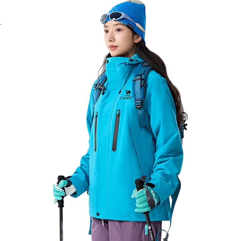 CAMEL [Wang Junkai's Choice] Outdoor Jacket Three-In Unisex Spring And Autumn Fleece-Lined Windproof Waterproof Mountaineering Coat