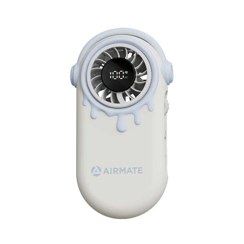 AIRMATE Mini Portable Handheld Fan Card Neck Hanging Quiet Silent Baby Stroller Rechargeable Energy-Saving Outdoor Small Fan Long Battery Life FIND1-1