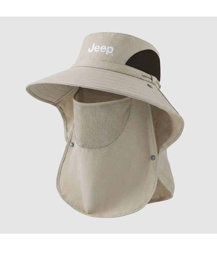 JEEP Men's Sun Protection Hat UV Protection Summer Fisherman Outdoor Hiking Wide Brim Sun Hat 17