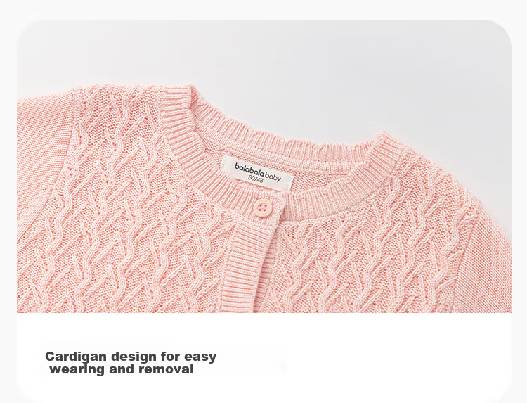 Balabala Kids Baby Sweater Girls Jacquard Cardigan 2025 Autumn Knit Sweet Little A-Line 208325103005 4
