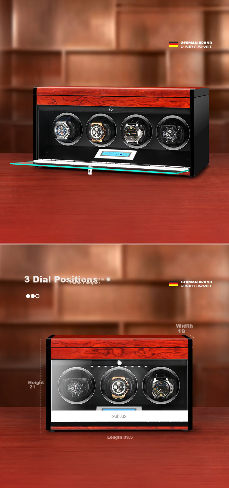 Dekelishi Automatic Watch Winder Anti-Magnetic Silent Mechanical Watch Rotator Home Storage Box New Year Gift for Elders 14