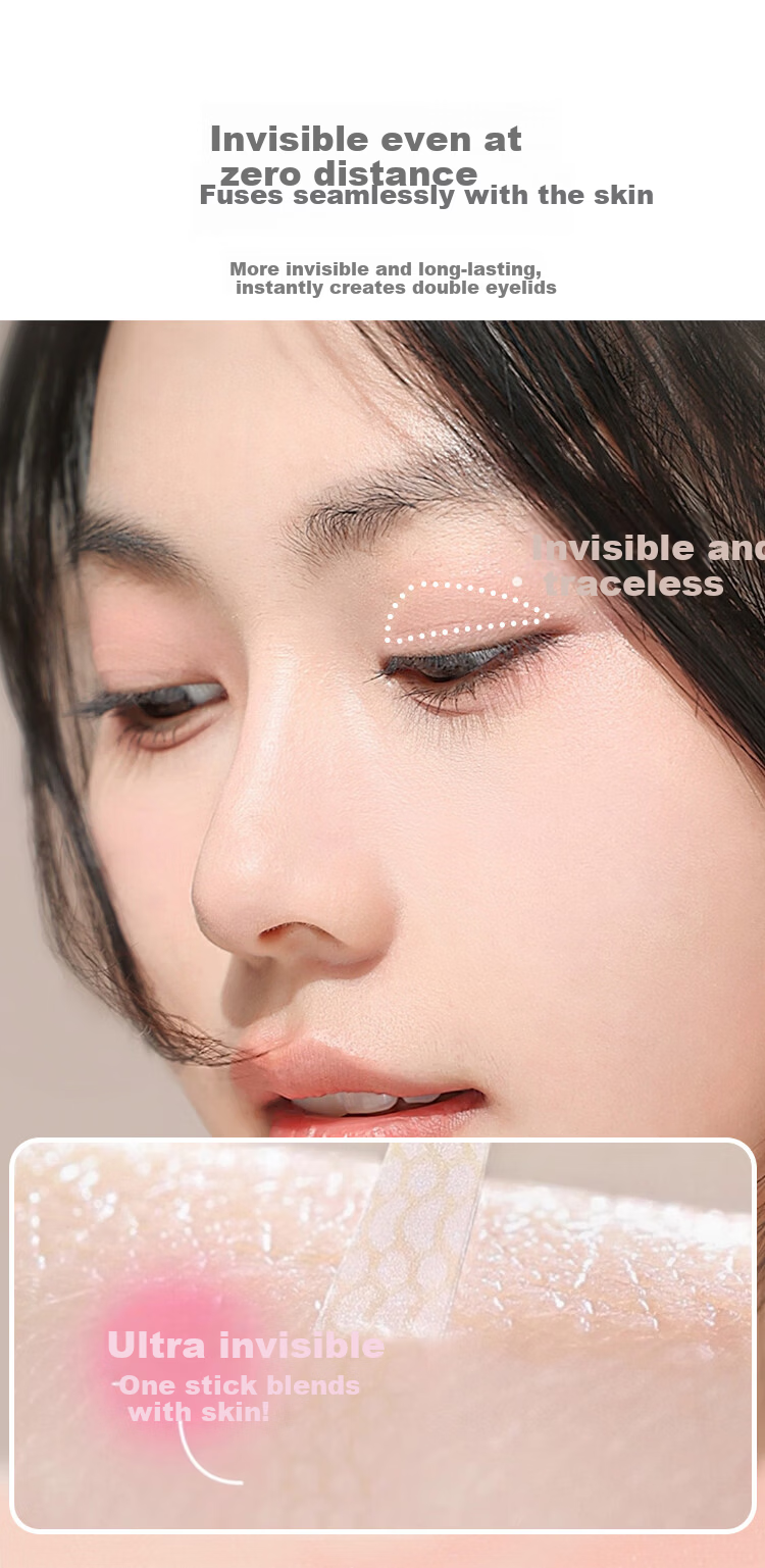 UPLUS Olive-Shaped Double Eyelid Tape 216pcs - Adhesive Upgrade, Invisible, Long-Lasting, Natural, Lightweight, No Trace 6