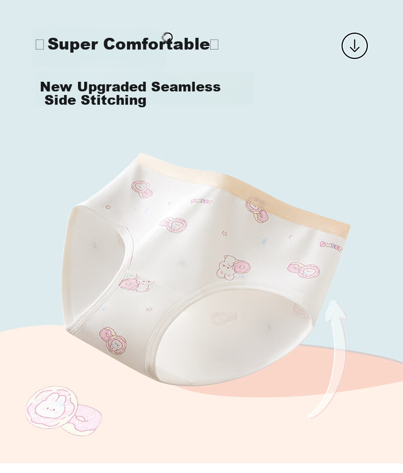 LangSha Children's Underwear, Girls' 95% Cotton Shorts, Big Kids' Boxer Briefs, No Wedgie, Breathable Boyshorts, Comfortable, 4-Pack 10