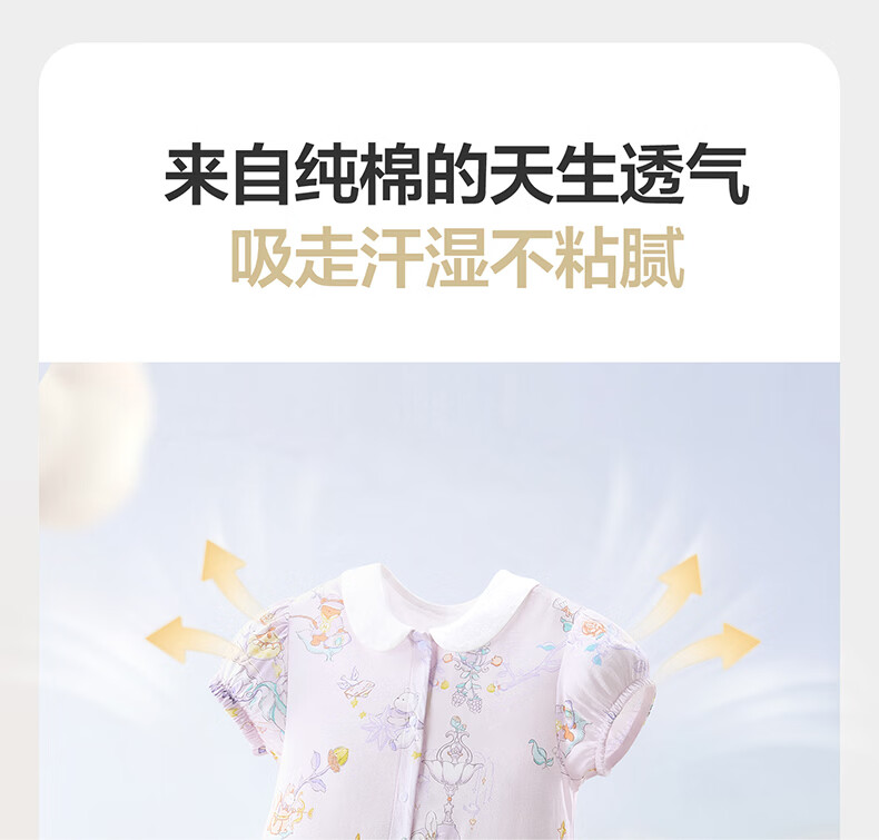 Babycare Pure Cotton Short Sleeve Romper Baby Jumpsuit Boys Girls Clothing Moisture Absorption Breathable Cloud White 73cm 7