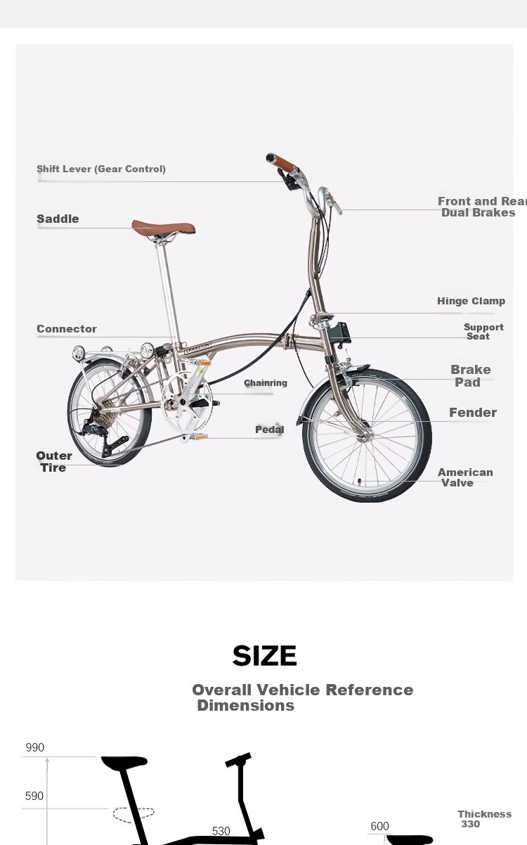 CRANSTON R9 Max Gunmetal Gray Three-Fold National Fabric Adult Ultra-Light Portable Urban Retro 9-Speed Small Fabric Folding Bike 9