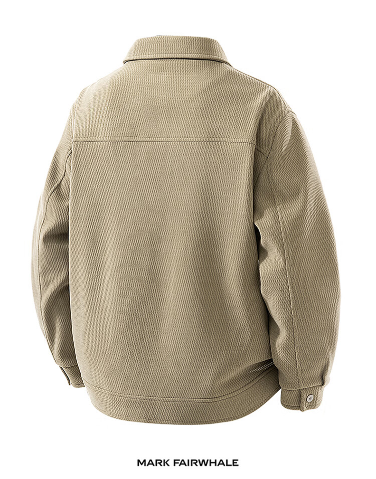 MARK FAIRWHALE Men's Spring Autumn Loose High-End Executive Business Casual Jacket Light Camel M 3