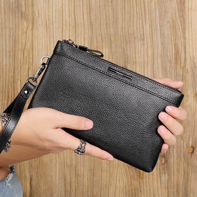 Pabojoe Men's Handbag, Top-Layer Cowhide, Soft Clutch, Casual Multifunctional Handheld Bag, Envelope Bag, Gift for Me