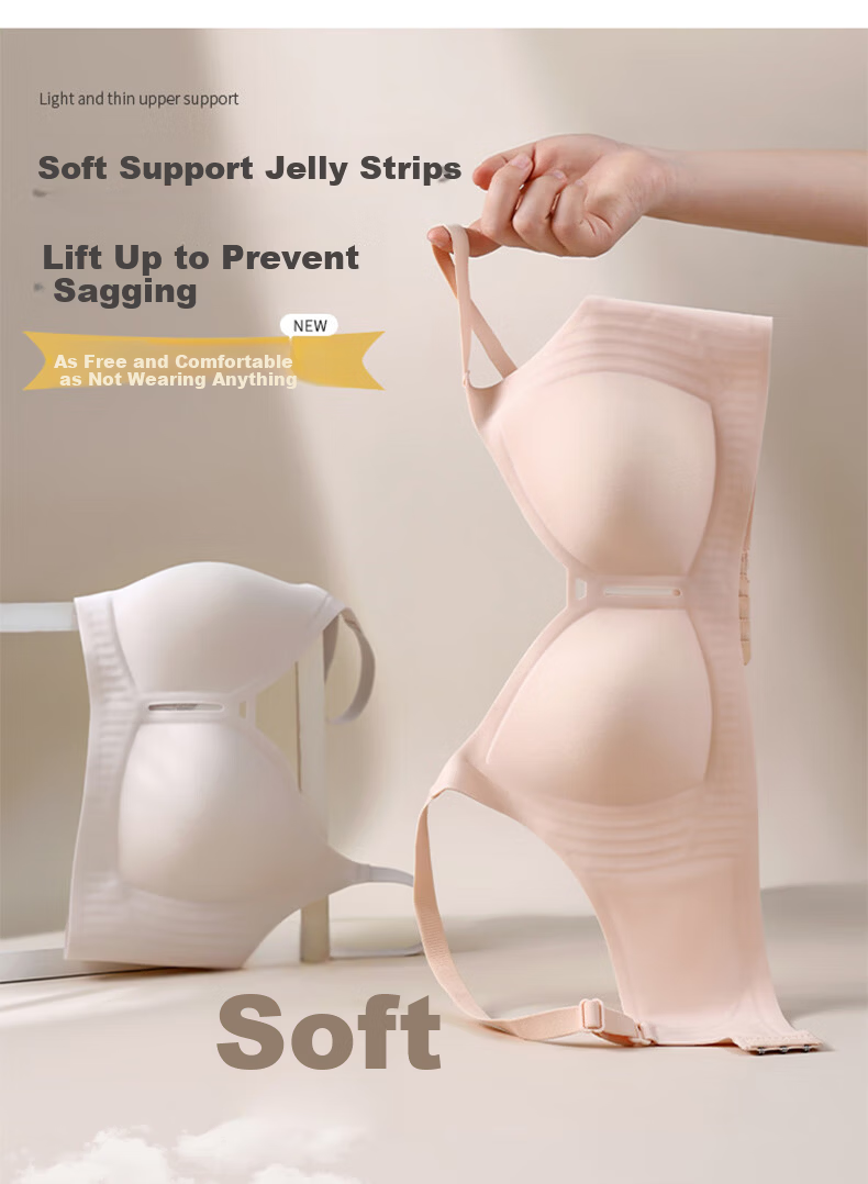 LangSha Seamless Summer Thin Bra for Women Large Chest Minimizing Soft Support Anti-Sagging Side Breast Gathering Slimming Bra 3