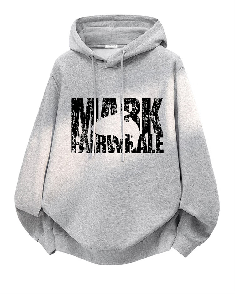 MARK FAIRWHALE Men's Heavyweight Hoodie Sweatshirt Spring Autumn Long Sleeve Casual Jacket Top Light Gray M 1