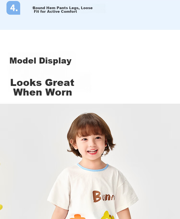 Badibadi Summer Pure Cotton Kids Set Boys Girls Baby Short Sleeve T-Shirt and Shorts Casual Outfit Forest Little Lion 120 14