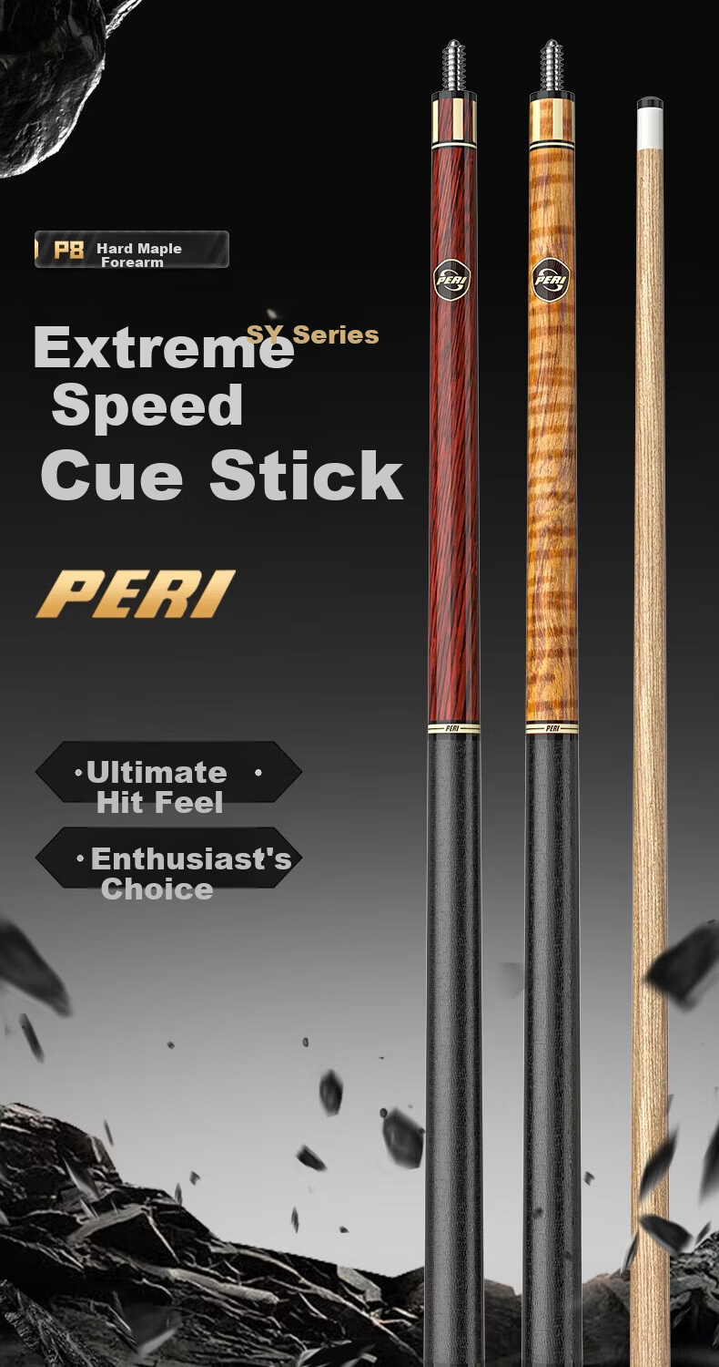 PERI Billiard Cue JD Self-operated Chinese Black Eight Pool Table Cue Big Head Cue Pierli Speed Series SY02 1