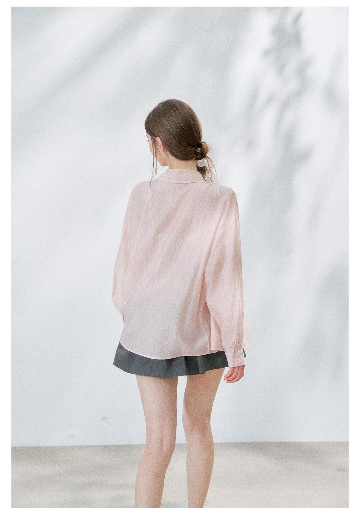 ICH MODE "Spring Light Leisure" Lyocell Sun Protection Long Sleeve Shirt Women Lazy Style Thin Jacket White M 11