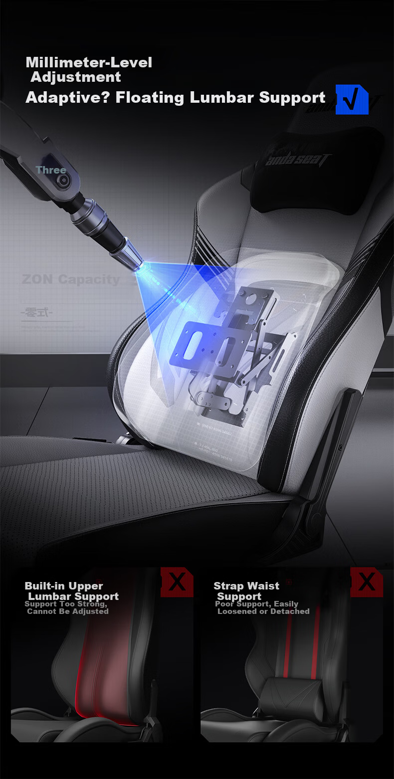 AndaseaT Anderset Gaming Chair Computer Chair Ergonomic Office Chair War God Pro Phantom Pink Footrest 7