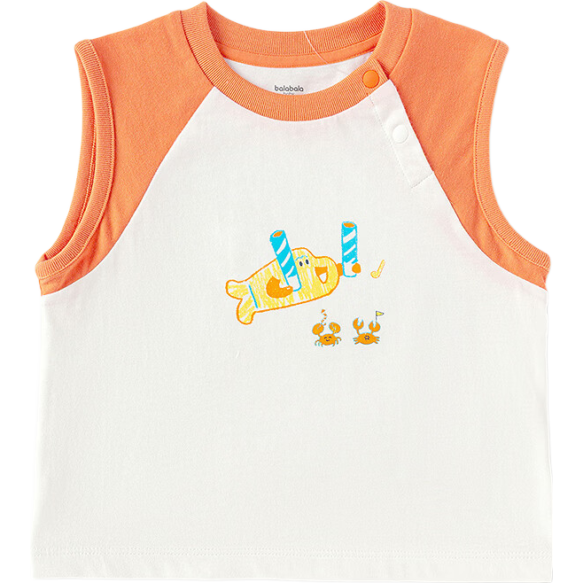 Balabala Baby Sleeveless T-Shirt Vest Girls Boys Infant Clothing 2026 New Summer Cotton Soft Top