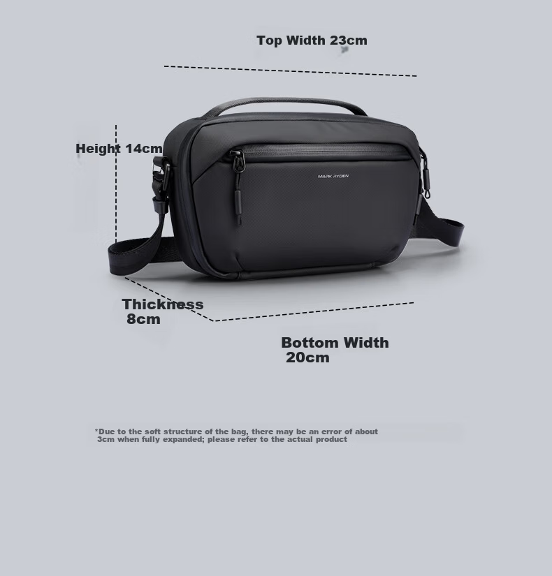 MARK RYDEN Men's Crossbody Bag Chest Bag Waist Bag Multifunctional Detachable Shoulder Strap Cycling Travel Backpack Large Capacity Shoulder Bag 20