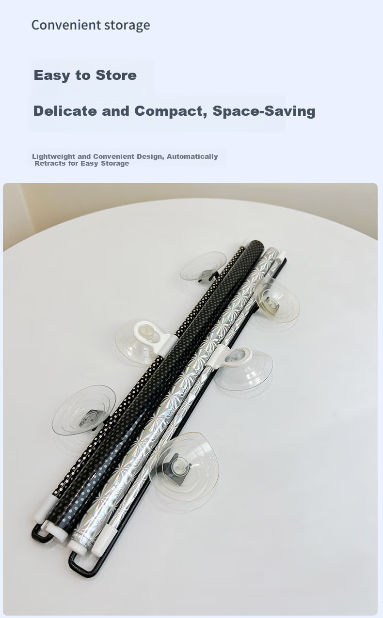 Xinuo Sunscreen Sunshade Curtain Glass Blackout Heat Insulation Roller Blind Office No-Drill Installation Adjustable Suction Cup 6