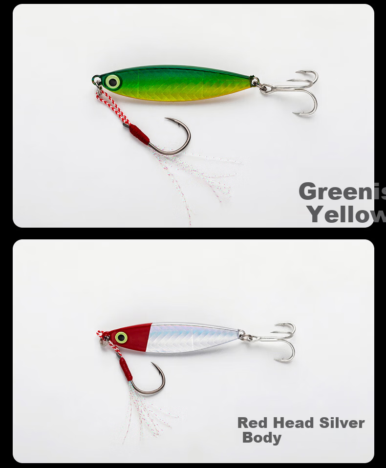 15g Iron Plate Road Lure Long Cast Artificial Bait Flashing Holographic Realistic Lure Laser Universal Freshwater and Saltwater Fishing Tackle Fake Fish Bait Set 14