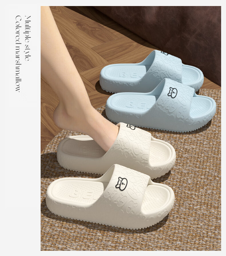 Gogaman Men's Home Shower Non-Slip Bathroom Indoor Outdoor Couple Thick Sole Silent Summer Slippers Women's Sandals 9