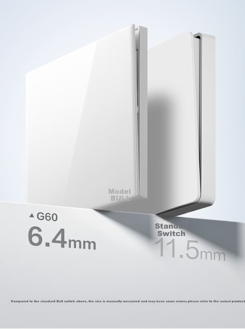 BULL G60 Series Call Switch 86 Type Ultra-Thin Flush Mount Panel G60D121 Glossy White 7