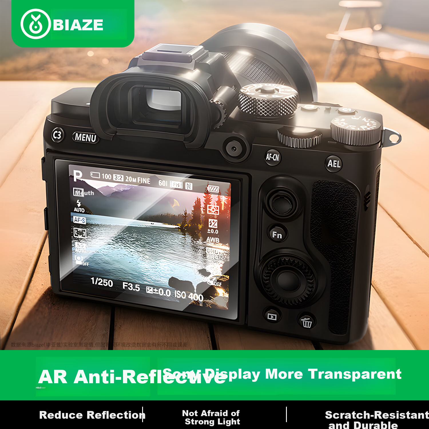 BIAZE True AR Anti-Reflective Coating Screen Protector Film for Sony Cameras a6700 a7M4 a7C2 - Upgraded Anti-Glare Camera Screen Protection Accessory for Mirrorless Cameras