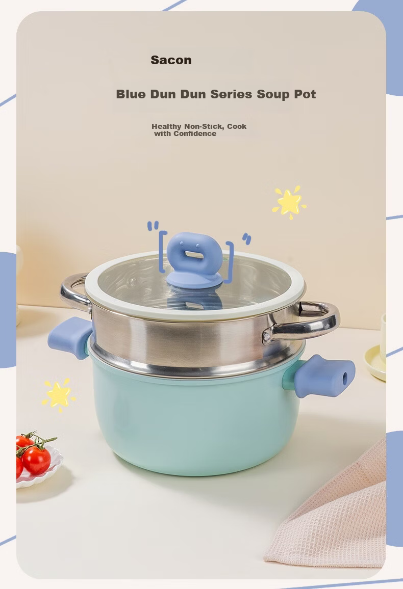 Sacon Large Capacity Ceramic Non-Stick Soup Pot Milk Pot Household Steaming Cooking Stewing Baby Food Pot Porridge Stew Soup Stove Universal 26cm 1
