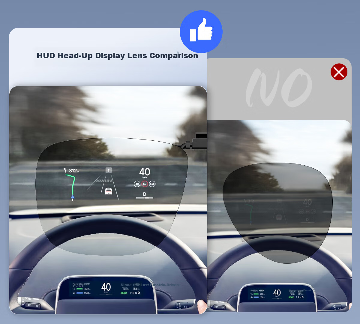 ZIPPO USA Polarized Clip-On HUD Heads-Up Display Photochromic Sunglasses Anti-Glare Electric Vehicle Driving 06E77 9