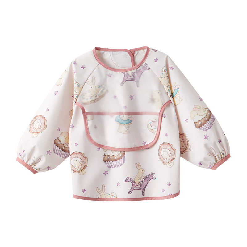 EMXEE Baby Feeding Bib Waterproof Anti-Dirt Reversible Toddler Apron Autumn Kids Bib for Kindergarten