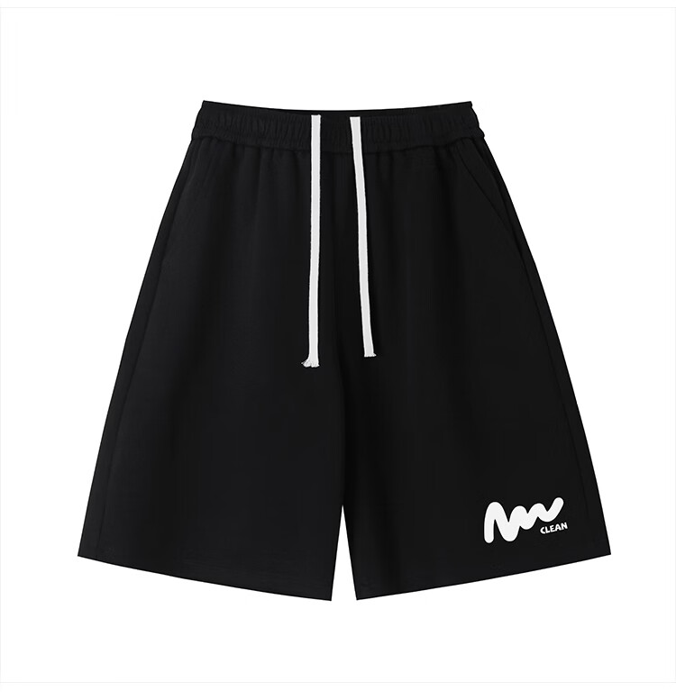 NASA GISS Official Streetwear Summer Shorts Men Trendy Youth Sports Loose Fit Versatile Knee-Length Pants Black 2XL 4