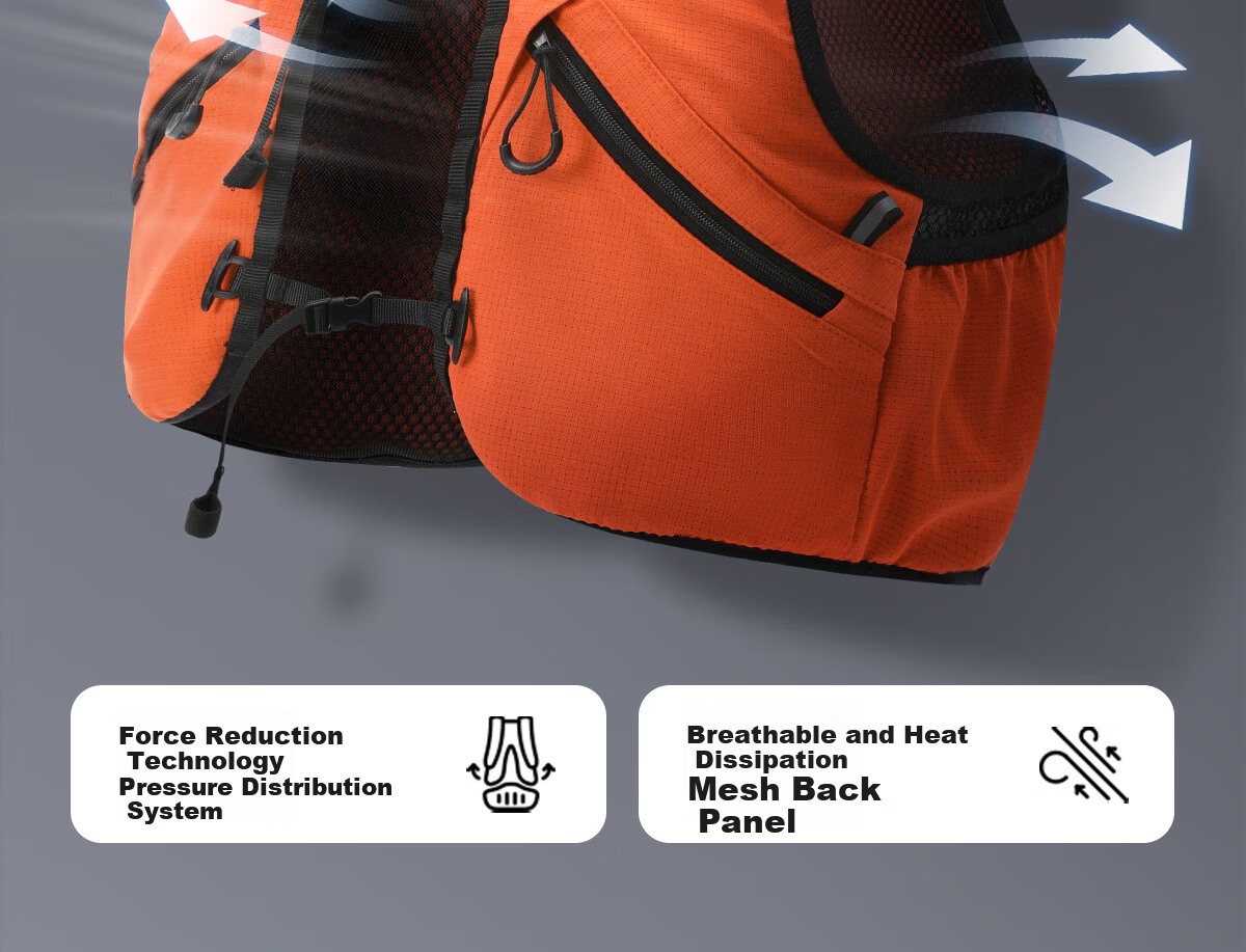 CAMEL Off-Road Running Backpack Sports Double Shoulder Marathon Vest Outdoor Professional Hiking Mountaineering Hydration Backpack 3037 14