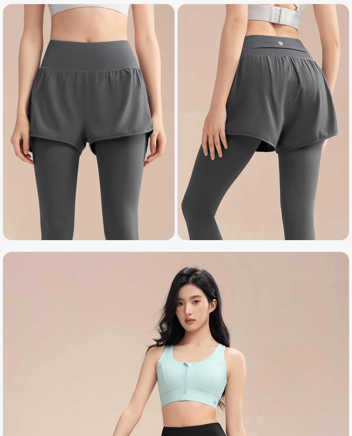 361° Women's High-Strength Fake Two-Piece High-Waist Tummy Control Sweat-Resistant Training Running Fitness Yoga Pants 19